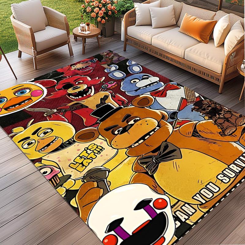 Five Nights at Freddy's Print Rug, Washable Floor Carpet, For Entryway Dorm Laundry Room Office Study, Home Decor Birthday Christmas Gift