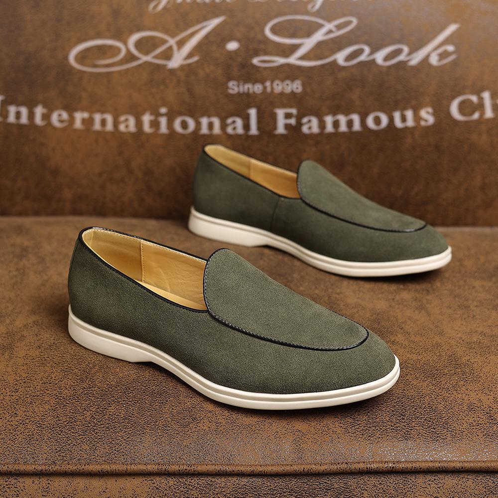 Men's Suede Leather Loafers Slip-On Driving Shoes Wide Width Comfortable Non-Slip Casual Moccasins Abrasion Resistant Fashion