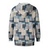 Women's Fashion Irregular Geometric Print Long Sleeve Pocket Loose Zipper Hooded Hoodie Jacket