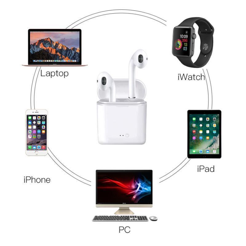 I7s беспроводной наушник Bluetooth водонепроницаемые наушники спортивные наушники-вкладыши гарнитура с микрофоном для iPhone Huawei Xiaomi Samsung LG смартфон