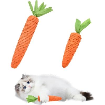 Кошачьи игрушки для самостоятельного развлечения, морковка-прорезыватель и дразнилки для кошек, устойчивые к укусам и царапинам, для прорезывания зубов и царапания