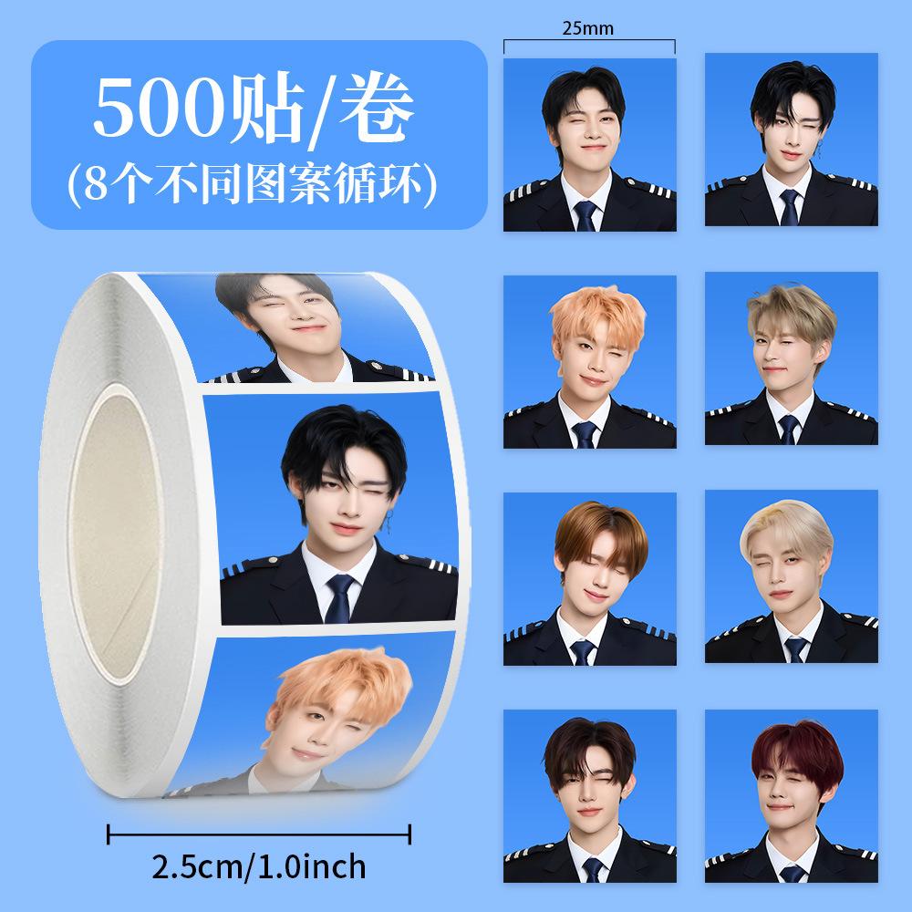 Наклейки Skzoo Idol Roll 500 шт. Клейкие этикетки для DIY Журнала Скрапбукинга Чехла Телефона Декора Polaroid Фанатов