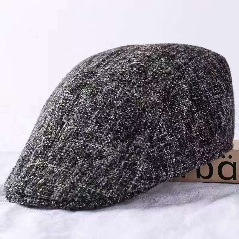 Middle-Aged And Elderly Woolen Baseball Cap Men'S Winter Casual Thickened Warm Cotton Hat Outdoor Riding Cap