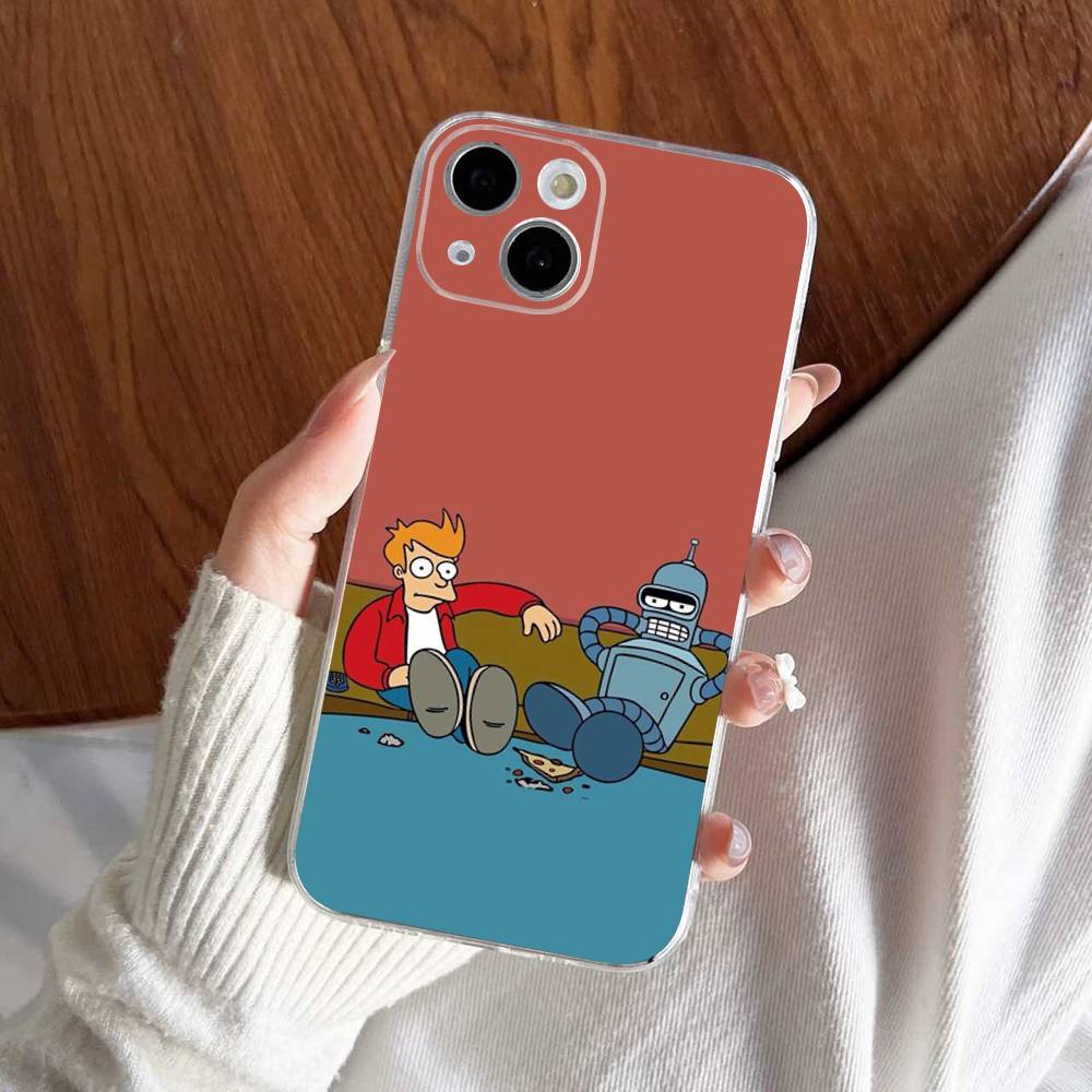 Смешной анимированный чехол для телефона Futurama для IPhone 17 16 15 14 13 11 12 Pro Max 16 Plus Прозрачный