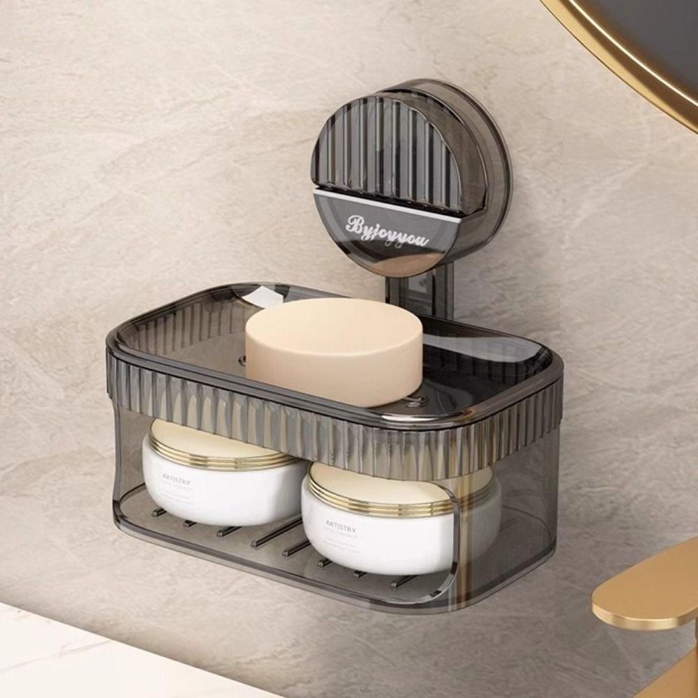 Removable Drain Soap Box Punch-Free Soap Rack Practical Suction Cup Sponge Soap Holder  for Home