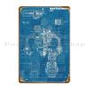 Battletech Blueprint Hellbringer Loki Poster Metal Sign Club Design Rusty Wall Decor Home Tin Sign Poster
