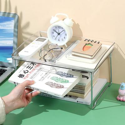 Стеллаж для хранения косметики Кухонная полка Бытовой многофункциональный Настольный Двухъярусный Органайзер для сортировки Экономия места