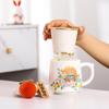Jade Rabbit Auspicious Ceramic Tea Cup Gift Set