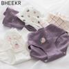 5pcs/set Purple Cute Cute Rabbit Cotton Mid Waist Panties Ladies Briefs Cotton Panties