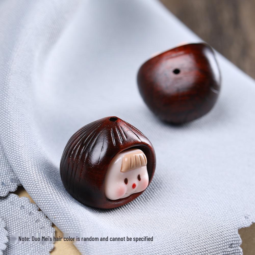 Кулон из палисандра в виде мультяшного каштана, сестры чеснока, из зеленого сандала, цепочка для мобильного телефона