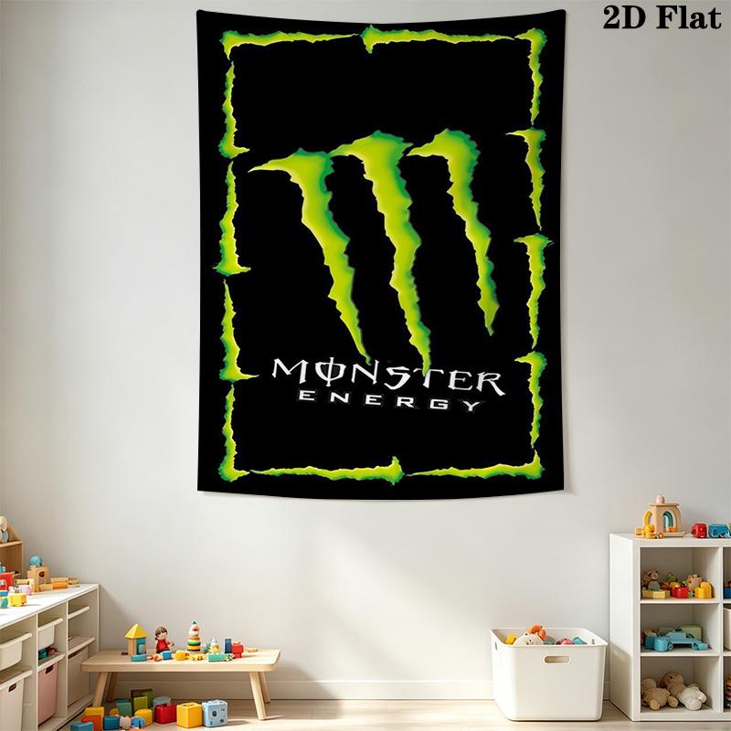 Monster Energy Drink Power Up Threepiece Set 1 Duvet Cover 2 Pillowcase Without Core Soft And Comfortable Duvet Cover And Pillowcase