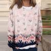 Women's Casual Fashion  Vintage Printed Long Sleeve O-Neck Sweatshirt Layer Pullover Top