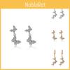 Stylish Women's Alloy Butterfly Earrings Trendy Geometric Design In Gold And Silver