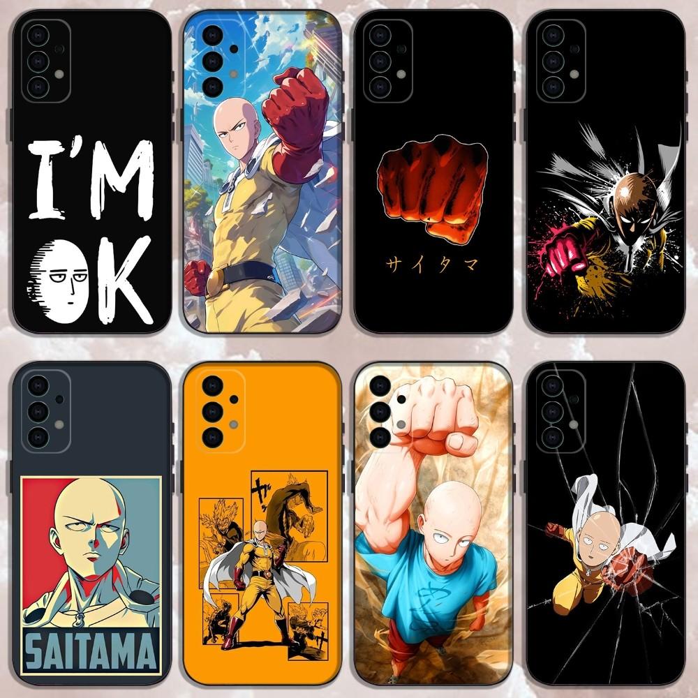 Чехол для телефона One P-Punch Man Saitama для Samsung Galaxy A13,A21s,A22,A31,A32,A52,A53,A71,A80, Мягкий черный корпус