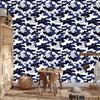 Navy and light gray military camouflage wallpaper 50x1000