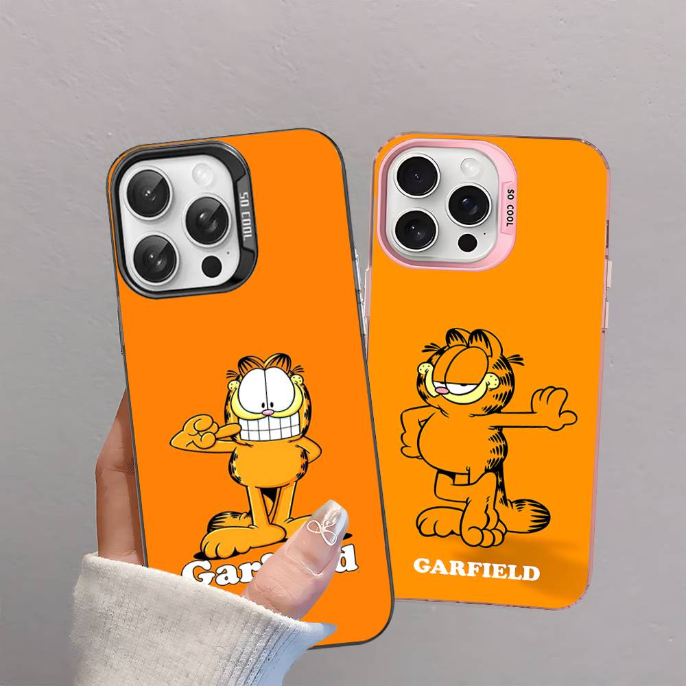 Cartoon G-Garfield Cat Phone Case for iPhone 17 16 15 14 13 Pro 12 11 Pro Max PLUS Color Back Cover