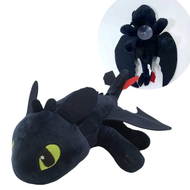 Плюшевая присоска на шлем Беззубика, украшение для мотоцикла, 20 см, черный