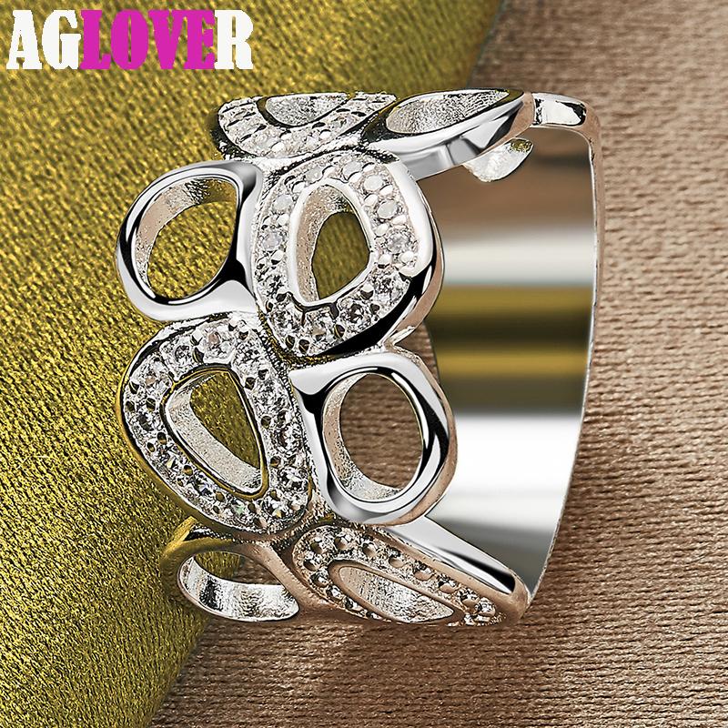 925 Sterling Silver AAA Zircon Heart Ring Jewelry