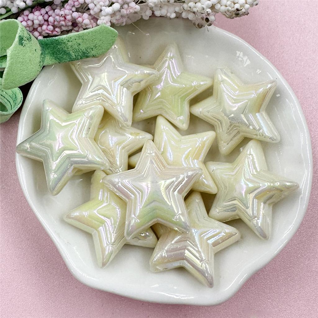 Высококачественная свободная бусина 22,8 мм, модная акриловая красочная пентаграмма, материал ручной работы, 10 шт., изготовление ювелирных изделий своими руками