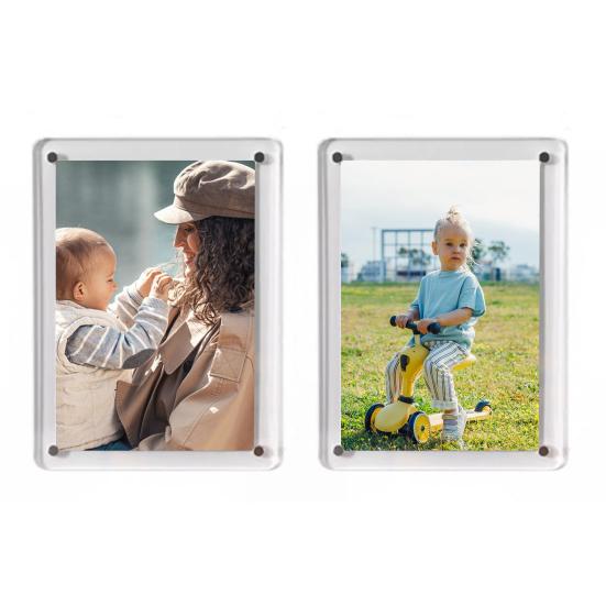 Acrylic Magnetic Photo Frame Double-Sided Clear Picture Display Frame Refrigerator