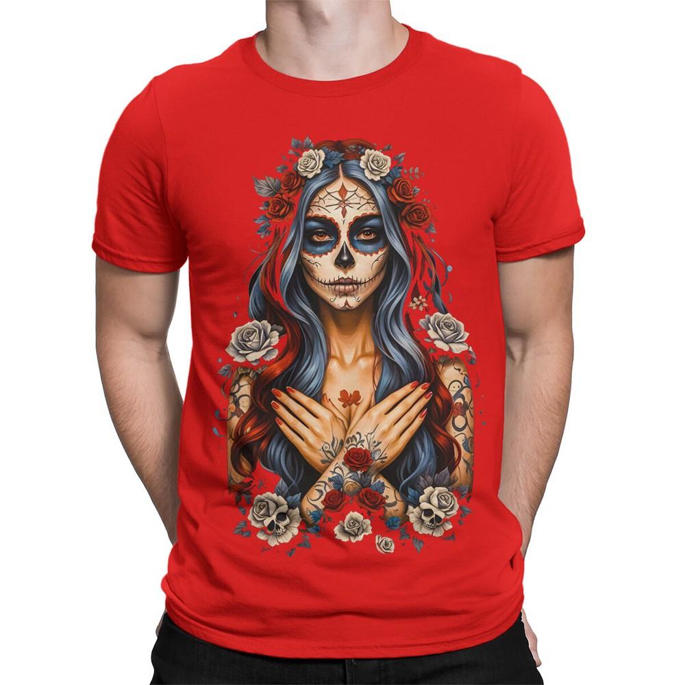 Gothic Sugar Skull Woman Portrait TShirt Dark Ornate Day of the Dead DT2382