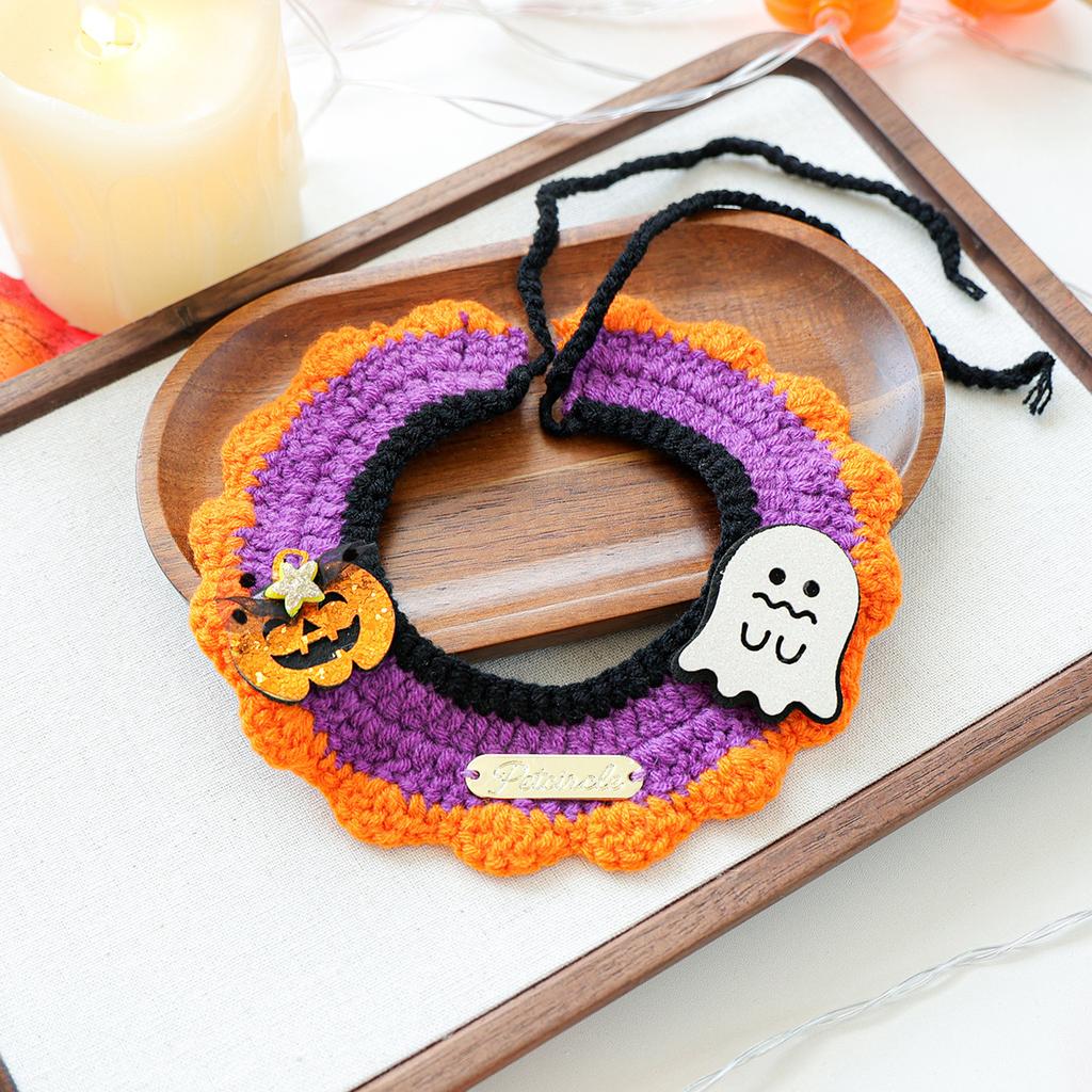 Pet Supplies Bib Hand Crocheted Snood Christmas Day Dog Cat Gold Label Saliva Towel Bib Collection