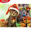 5D DIY Diamond Embroidery Cat Full Drill Art Rhinestone Diamond Painting Animal Mosaic Craft Kit Christmas Decoration