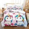 3D Digital Printing Bedding Four-Piece Set Three-Piece Set Unicorn Bed Sheet Quilt Pillow