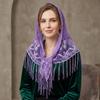 Floral Triangle Shawl Butterfly Embroidery Tassel Wrap Gifts Headband  Bridal Wear