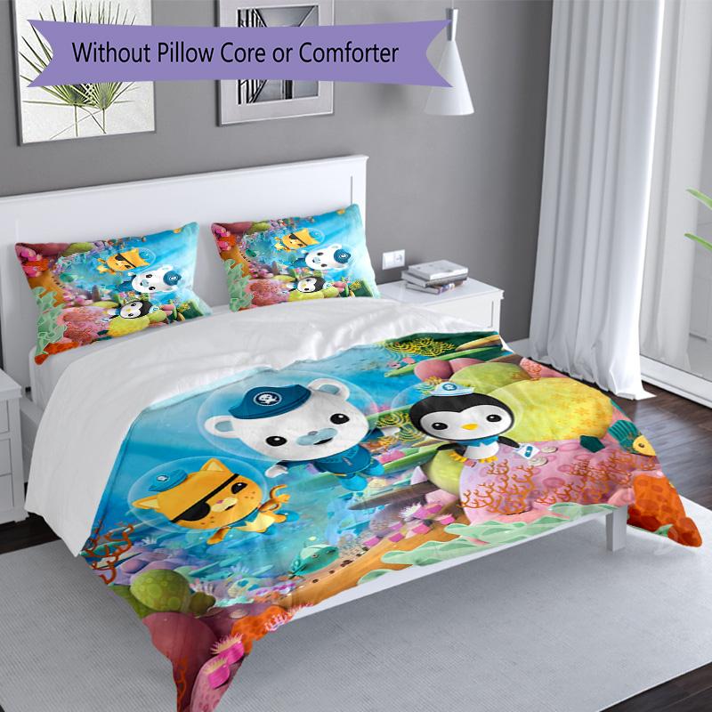 3pcs The Octonauts6 pattern bedding set duvet cover set includes duvet cover &pillowcases, perfect all season bedroom decoration & gift