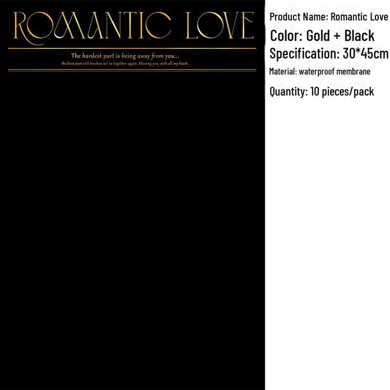 Водонепроницаемая упаковочная бумага для букета цветов «Романтическая любовь» с английским горячим тиснением