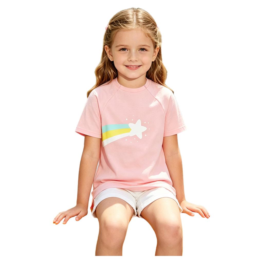 Kids Boys Girls Special Needs Adaptive Clothing Short Sleeve Rainbow Print Chest Port Access Chemo T-shirt with Zippers
