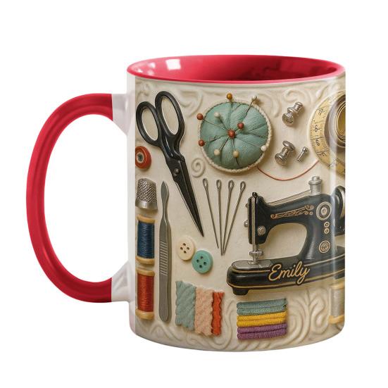 Персонализированная кружка для шитья, Кофейная кружка с вышивкой и дизайном швейной машинки, Для женщин, швей, квилтеров, рукодельниц, Креативный подарок для мамы, бабушки, на праздник