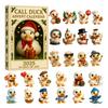 Call Duck Advent Calendar 2025 24 Days Acrylic Ornaments with Festive Costumes Christmas Countdown Decor for Tree & Animal Lovers Holiday Gift