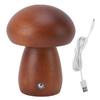 Small Wood Mushroom Lamp USB Charging Cordless Bedside Touch Lamp Portable Dimmable Table Lamp for