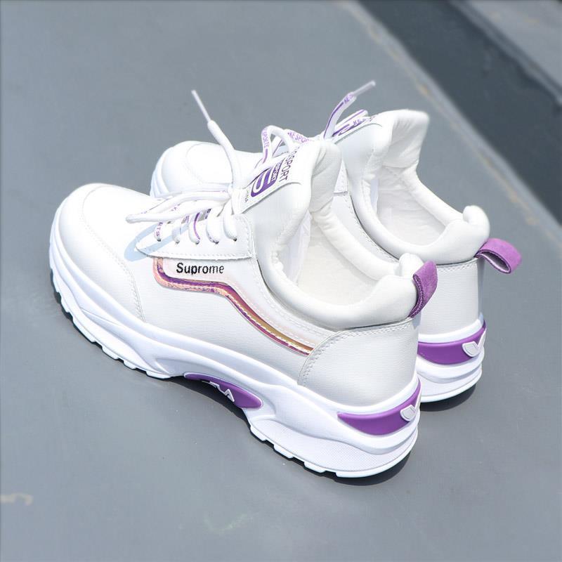 2024 Женская роскошная модная тенденция Универсальная повседневная обувь Новая корейская версия Повышенная дорожная обувь Кроссовки на плоской подошве Кроссовки для бега