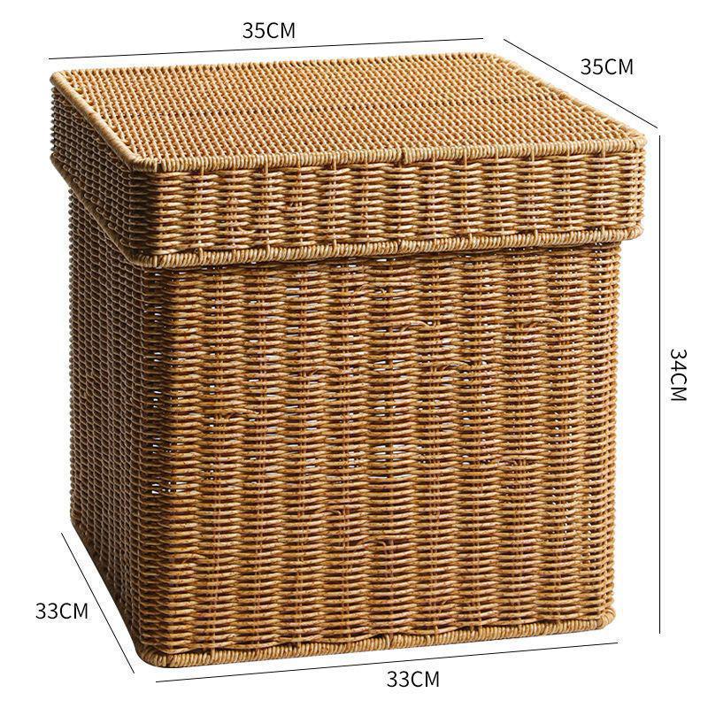 Плетеная коробка для хранения: Универсальная корзина для организации книг, журналов, закусок, игрушек и многого другого в гостиной или кабинете.