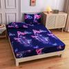 1pcs Printed Fitted Sheet Mattress Cover Four Corners With Elastic Band Bed Sheet(no Pillowcases)