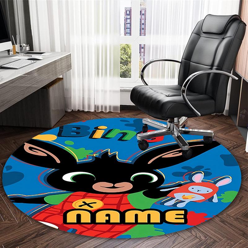 Customizable B-Bing Bunny3 Round Non-Slip Carpet - Ideal for Garden, Picnic, Office, Perfect for Decoration, Suitable For All Seasons