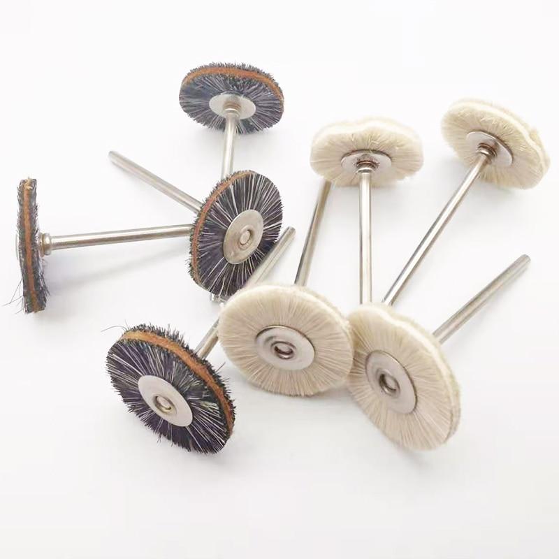 Стоматологическая лаборатория, щетка для полировки, колесо из замши, серо-белая, мягкая козья шерсть, лабораторные материалы, вращающиеся инструменты, низкоскоростной хвостовик HP 2,35 мм