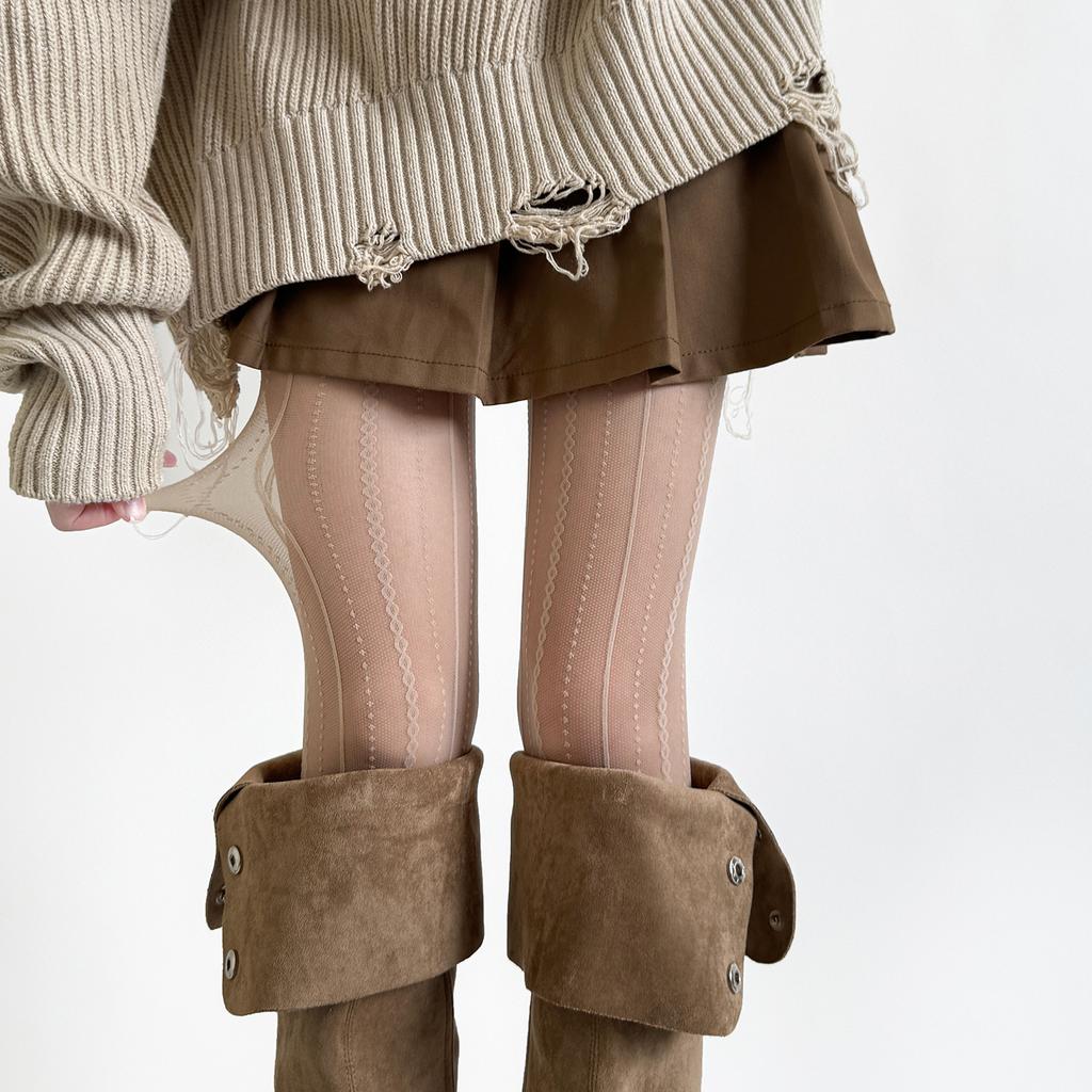 Необычные рваные подтяжки сексуальные ажурные черные чулки летние тонкие чистое желание белые колготки нишевые y2k