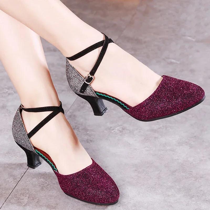 Fashion Summer New Women's Ballroom Dance Shoes for Women Soft Latin Dance Shoes for Girls Salsa Tango Sandals