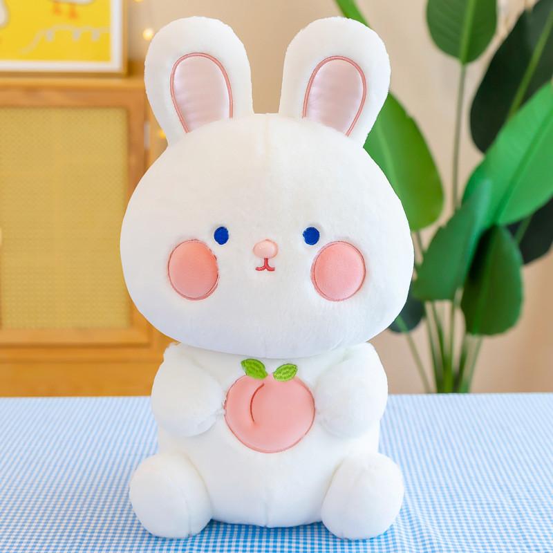 Peach Cartoon Rabbit Plush Toy Stuffed Doll Animal Decoration Cute Kids Gift