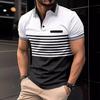 Летняя модная мужская рубашка поло с воротничком и лацканами, мужские спортивные топы с коротким рукавом
