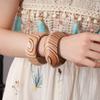 Europe American Style Wood Wide Bangle Minority Design Retro  Hand Ring  Women
