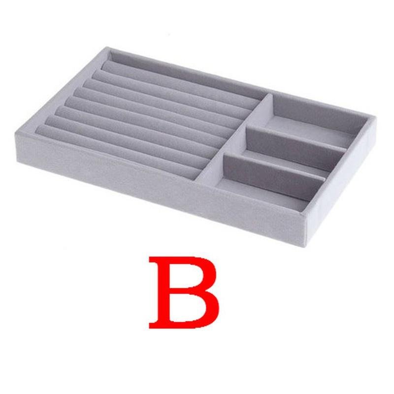 Бархатный лоток для хранения ювелирных изделий, дисплей, держатель для ювелирных изделий, подставка, браслет, ожерелье, коробка для хранения колец, витрина, ящик, органайзер для ювелирных изделий