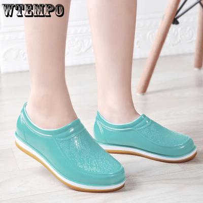 Женские осенние уличные рабочие однотонные туфли для воды, весенние нескользящие повседневные универсальные непромокаемые повседневные непромокаемые сапоги