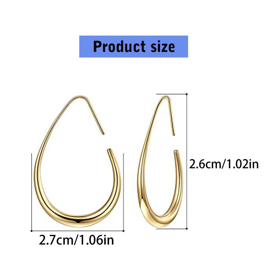 Comfortable Tear Drop Hoop Earrings Stylish Teardrop Hoop Earrings Distinctive Ear Ornament for Fashion Individuals