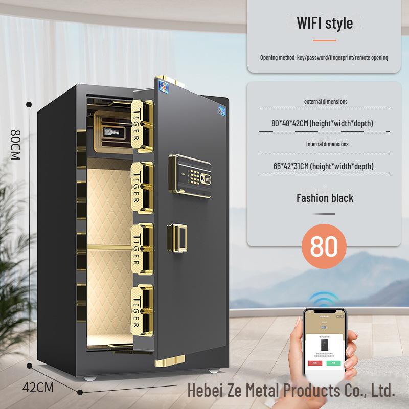 Tiger Brand All-Steel Fingerprint Safe for Home/Office - Anti-Theft Small Safe Deposit Box