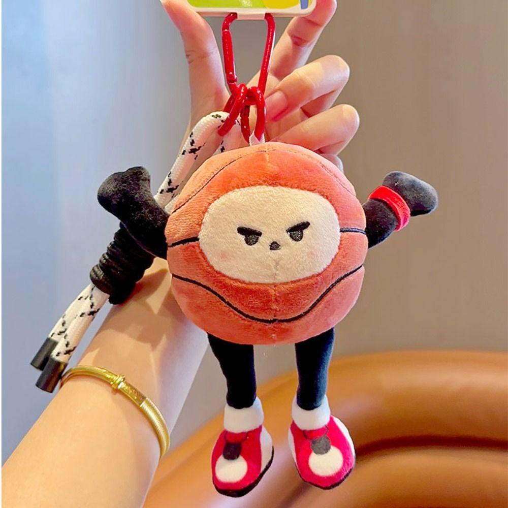Basketball Baseball Basketball Plush Toy Keychain Football Plush Key Ring Female Lady Girl
